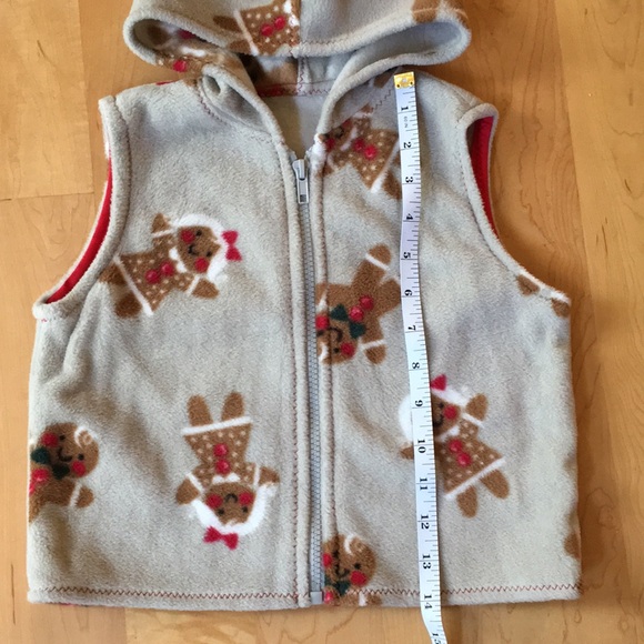 Handmade Gingerbread Holiday Christmas Fleece Vest - Picture 3 of 5